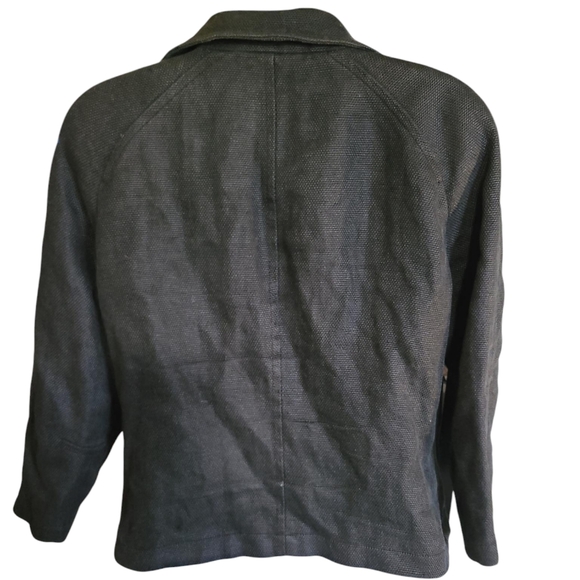 CALVIN KLEIN black linen blend blazer M - Picture 2 of 7